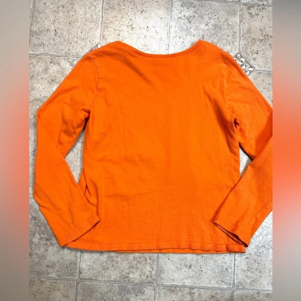 Girls Orange Children’s Place Sparkly Halloween Unicorn Long Sleeve T-Shirt 7/8